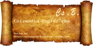Csizmadia Boglárka névjegykártya